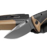 چاقوی تاشوی گربر همراه تیزکن - Myth Folding Sheath Knife, drop Point