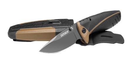 چاقوی تاشوی گربر همراه تیزکن - Myth Folding Sheath Knife, drop Point